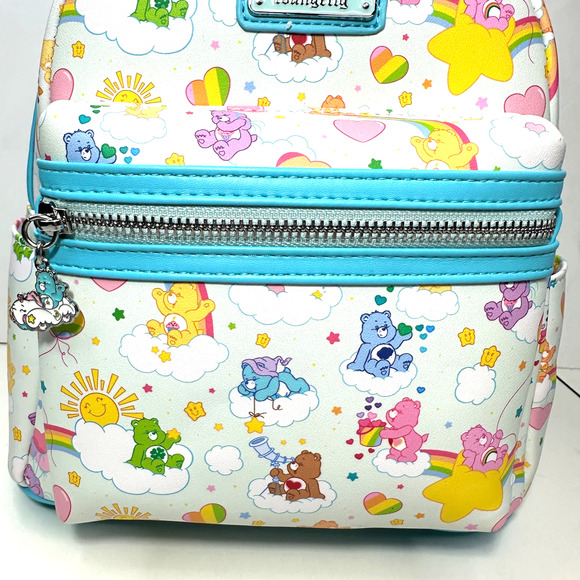 New Loungefly Care Bears AOP Mini Backpack NWT 40th Anniversary Bag - Picture 3 of 11